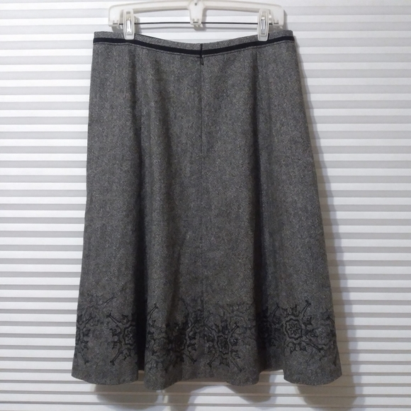Eddie Bauer Lined Wool Skirt Dark Gray Heather Size-10 - Picture 2 of 10